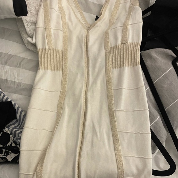 Gold and Beige Hot Miami Styles bandage dress - Picture 2 of 3